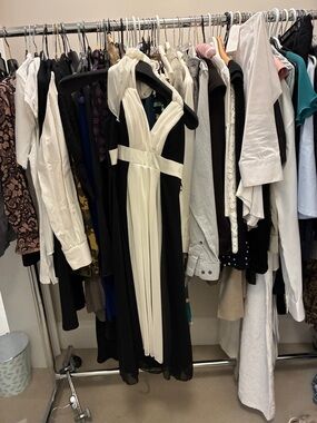 Black & Ivory Halter Pleated Evening Dress 👵MT